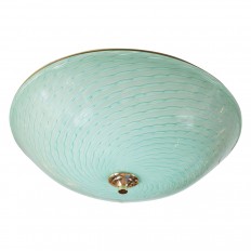 Circular green Murano glass flush mount